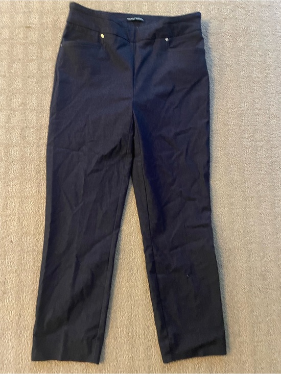 Hilary Radley Pants - Hilary Radley Stretch Pull On Pants Dark Wash Slim Work Pants M